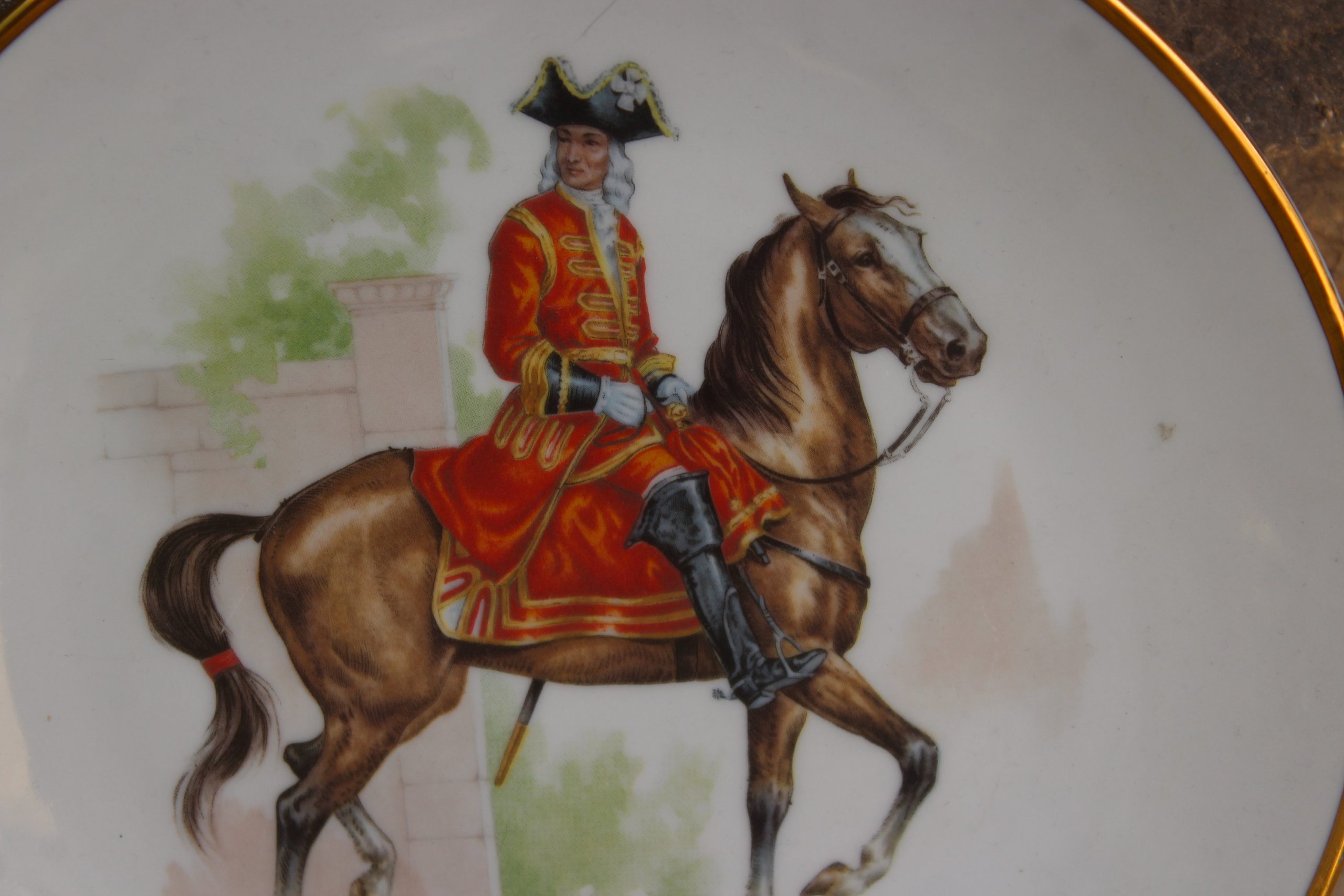 Vintage Equestrian Rider Porcelain Decorative Plate - View 2