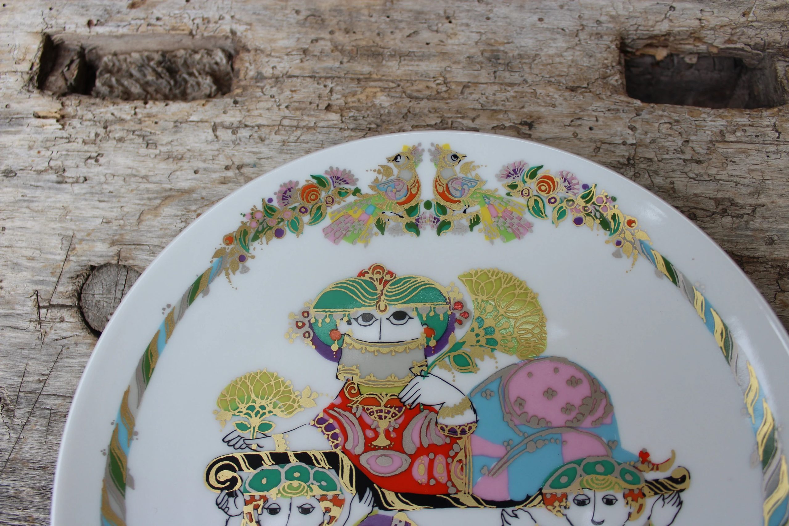 Folk Art Ceramic Plates with Unique Shapes - View 2